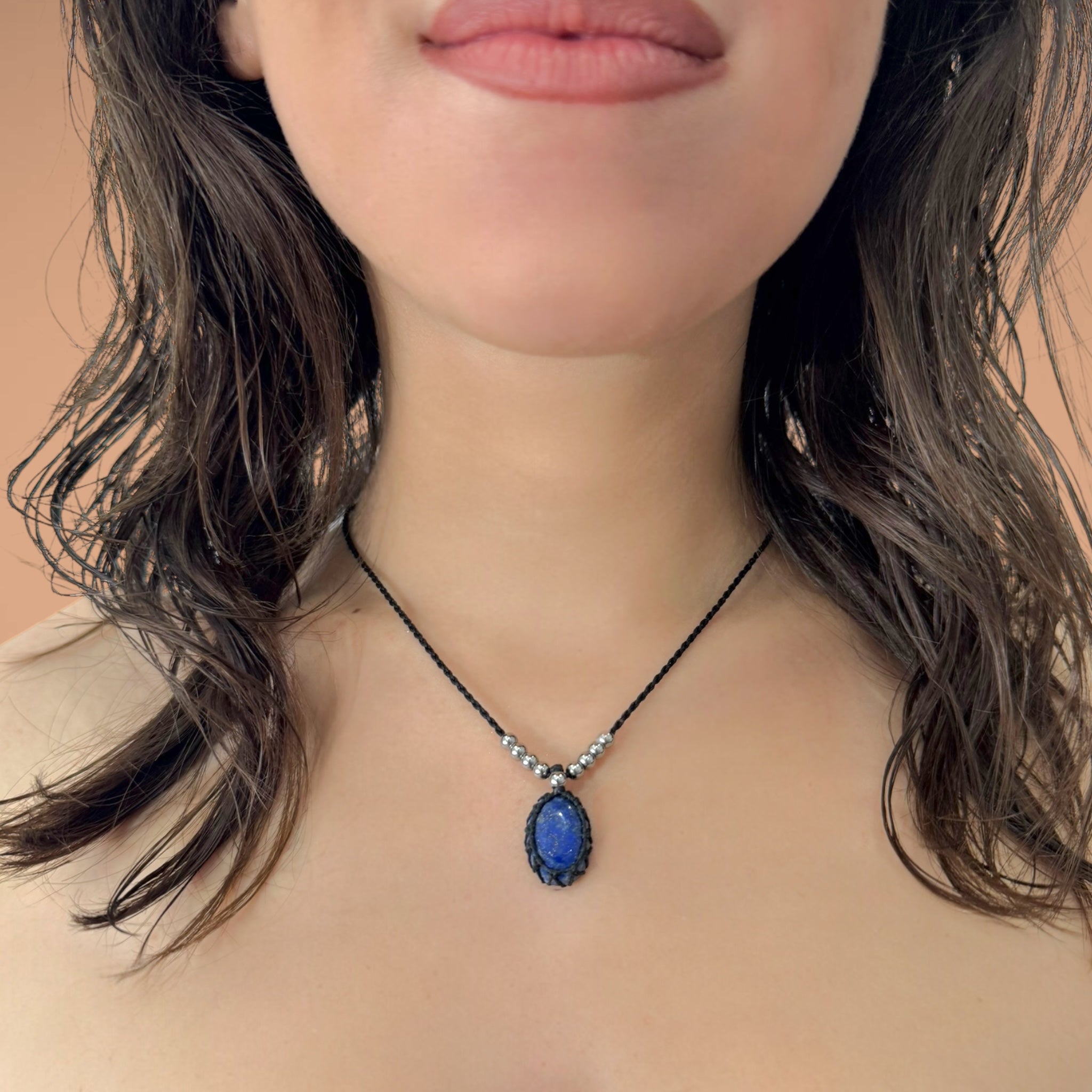 Collana lapislazzuli 18x13mm Sharifa Crystals